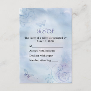 Butterflies & Swirls RSVP Card