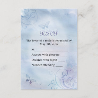 Butterflies & Swirls RSVP Card