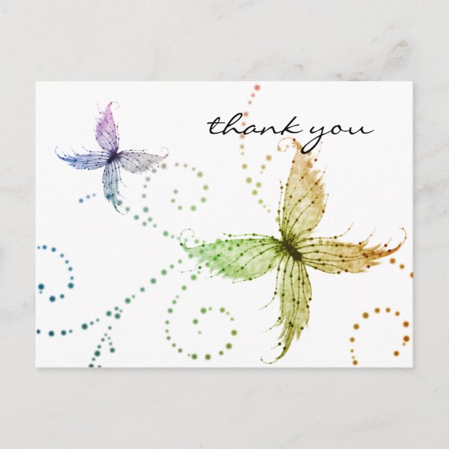 Butterflies Thank You Postcard (Front)
