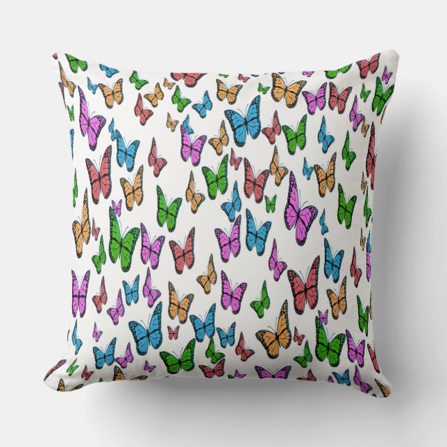 Butterflies Throw Pillow (Front)