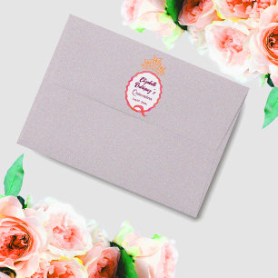 Butterflies Tiara Crown Pink Peach Squiggle Envelope