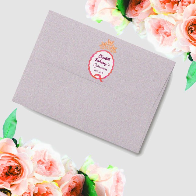 Butterflies Tiara Crown Pink Peach Squiggle  Envelope (Creator Uploaded)