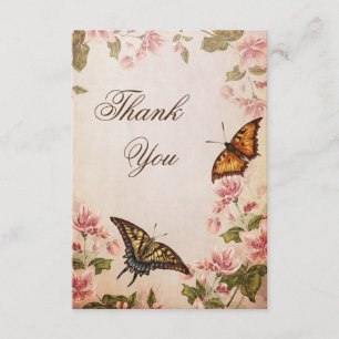 Butterflies & Vintage Almond Blossom Thank You