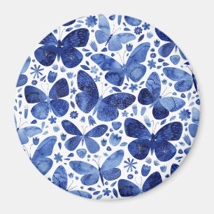 Butterflies Watercolor Blue Magnet