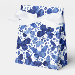 Butterflies Watercolor Indigo Blue Favor Box