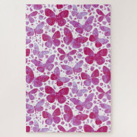 Butterflies Watercolor Magenta Pink