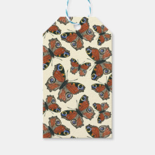 Butterflies watercolor pattern gift tags