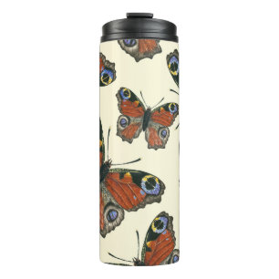 Butterflies watercolor pattern thermal tumbler