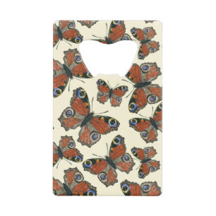 Butterflies watercolor pattern wallet bottle opener