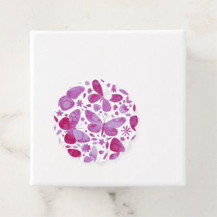 Butterflies Watercolor Pink Favour Tags