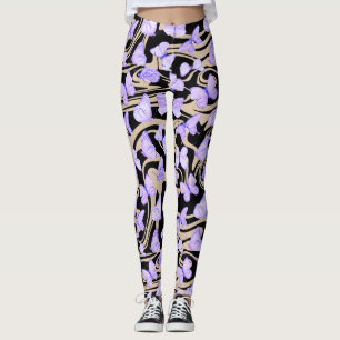 Butterflies Watercolor purple Leggings 