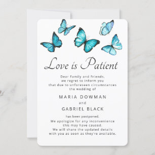 Butterflies Wedding Postponement Love is Patient Save The Date