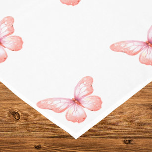 Butterflies White rose gold pink Tablecloth