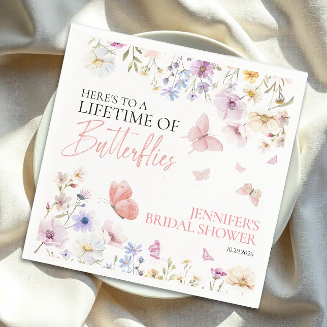 Butterflies Wildflower Bridal Shower Napkin (Creator Uploaded)