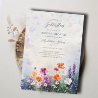 Butterflies Wildflowers Lilac Garden Bridal Shower