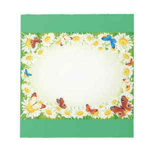 Butterflies With Daisies Notepad