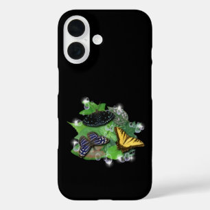 Butterflies with Leaf Raindrops and Stars iPhone 16 Case
