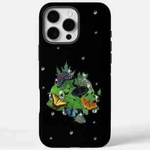 Butterflies with Leaves Raindrops Stars and Pearls iPhone 16 Pro Max Case