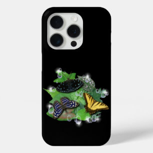 Butterflies with Leaves Raindrops Stars iPhone 15 Pro Case