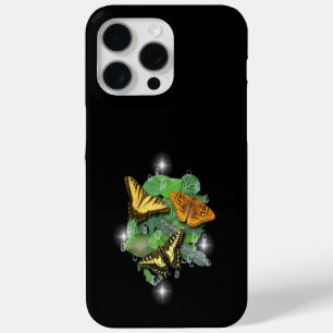 Butterflies with Leaves Raindrops Stars iPhone 15 Pro Max Case
