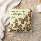 Butterflies with Leopard-like Spots and Quote Throw Pillow (Blanket)