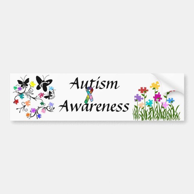 Butterflies with puzzle pieces Bumper sticker (Front)
