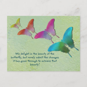Butterflies With Saying Postcard