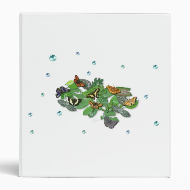 Butterflies with sheets, rain drop, pearls binder (Front)