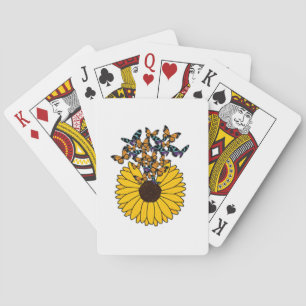 Butterflies with Sunflower Playing Cards