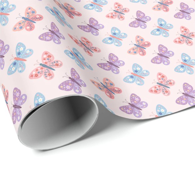 Butterflies Wrapping Paper (Roll Corner)