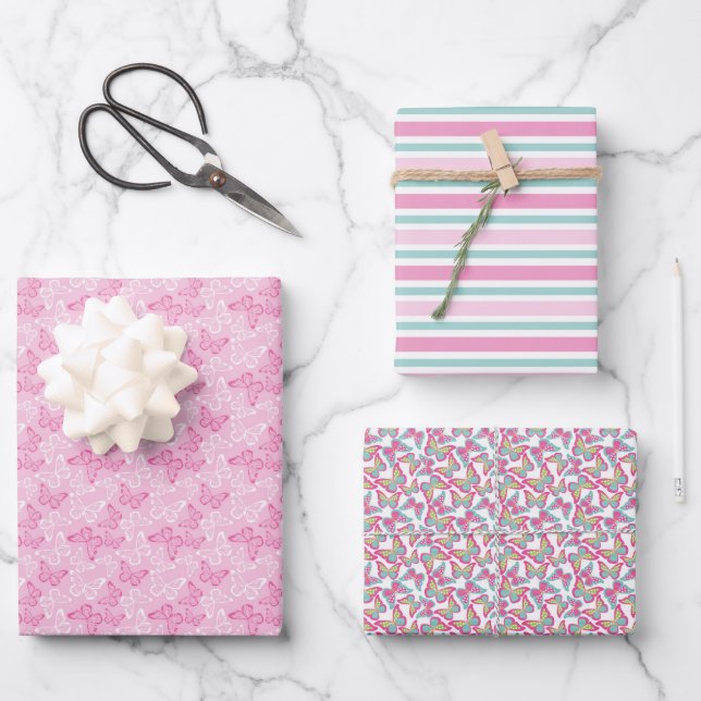 Butterflies Wrapping Paper Sheet (Front)