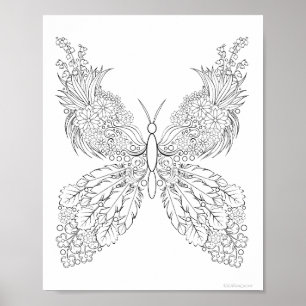 Butterflowers #13 Fantasy Colouring Poster