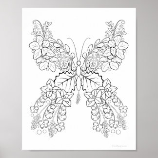 Butterflowers #2 Detailed Colouring Poster