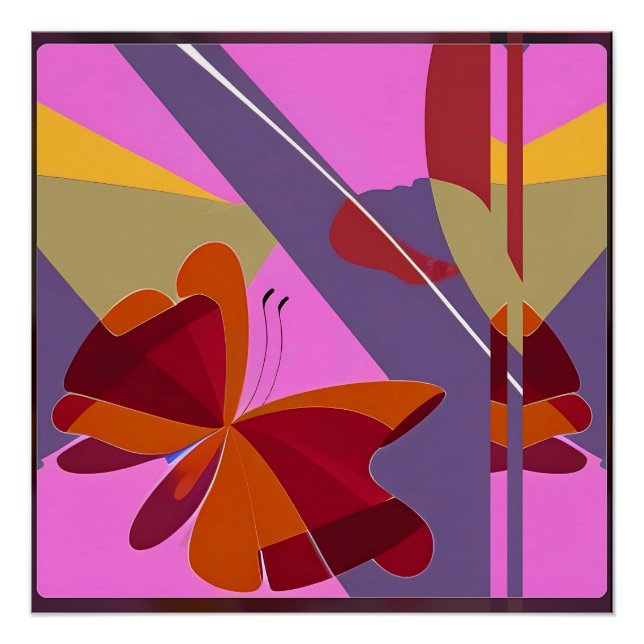 Butterflown Abstract - Ken Gauge Art Poster (Front)