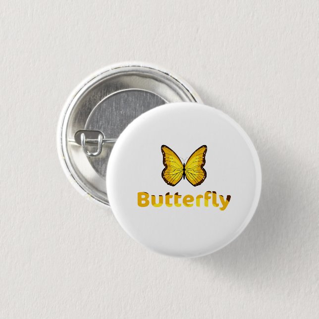 Butterfly 1 Inch Round Button (Front & Back)