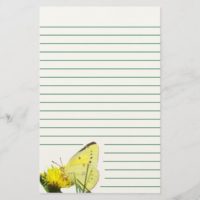 Butterfly 1 lined stationery (Front)