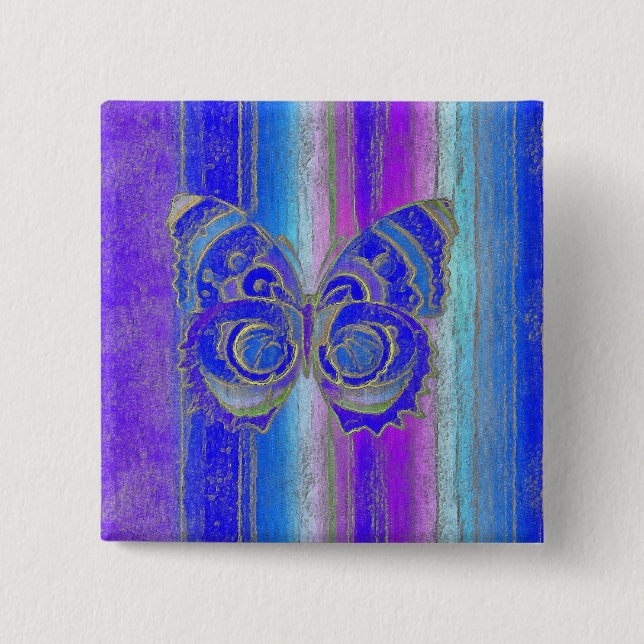 Butterfly #2 2 inch square button (Front)