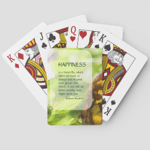 Butterfly 2 Happiness Inspirational Quote Playing Cards