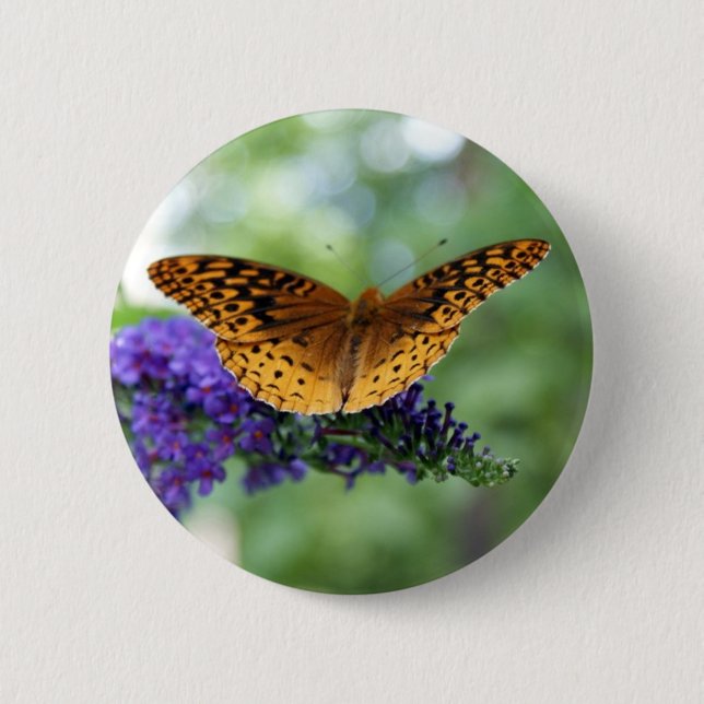 Butterfly 2 Inch Round Button (Front)