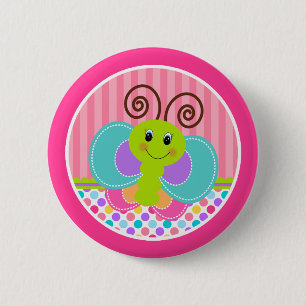 Butterfly 2 Inch Round Button