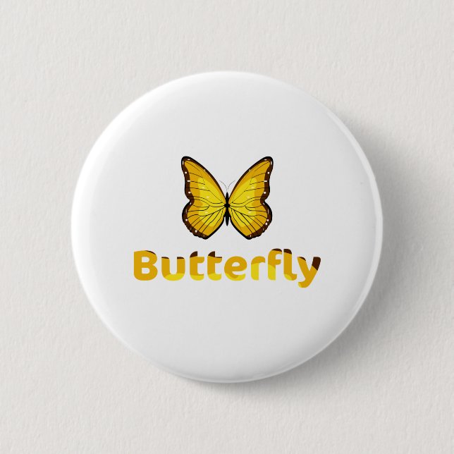 Butterfly 2 Inch Round Button (Front)