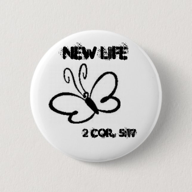 Butterfly 2 Inch Round Button (Front)