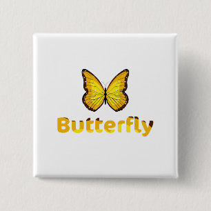 Butterfly 2 Inch Square Button