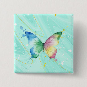 Butterfly 2 Inch Square Button