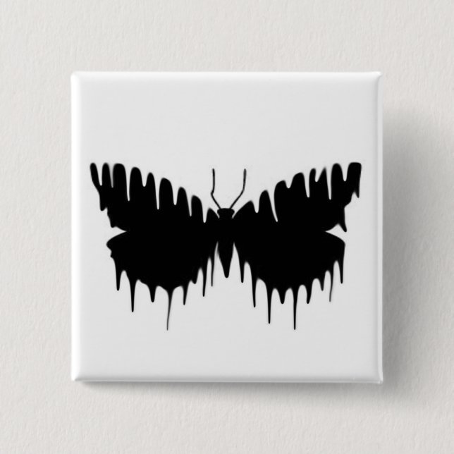 Butterfly 2 Inch Square Button (Front)