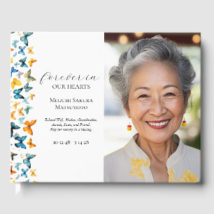 Butterfly 2-Photo Funeral Guest Book