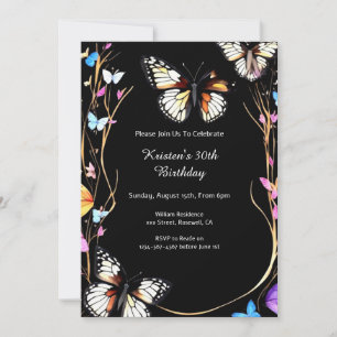 Butterfly 30th Birthday Invitation
