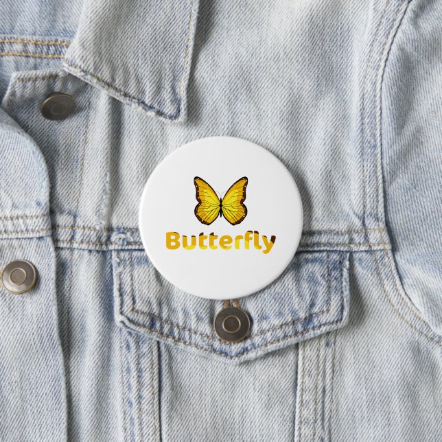 Butterfly 3 Inch Round Button (In Situ)