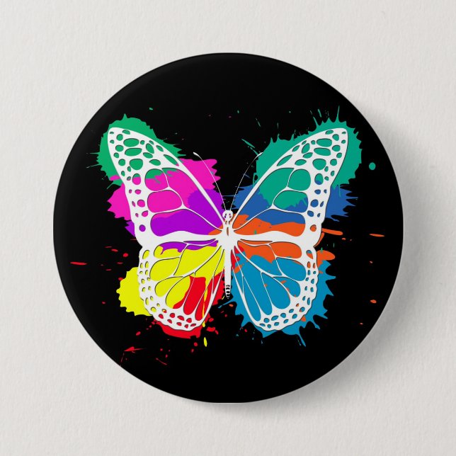 Butterfly 3 Inch Round Button (Front)