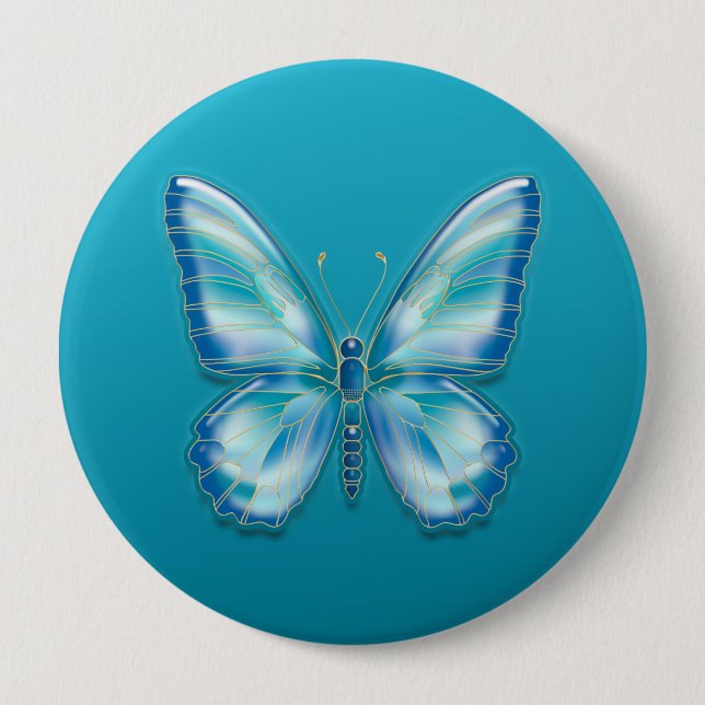Butterfly 4 Inch Round Button (Front)
